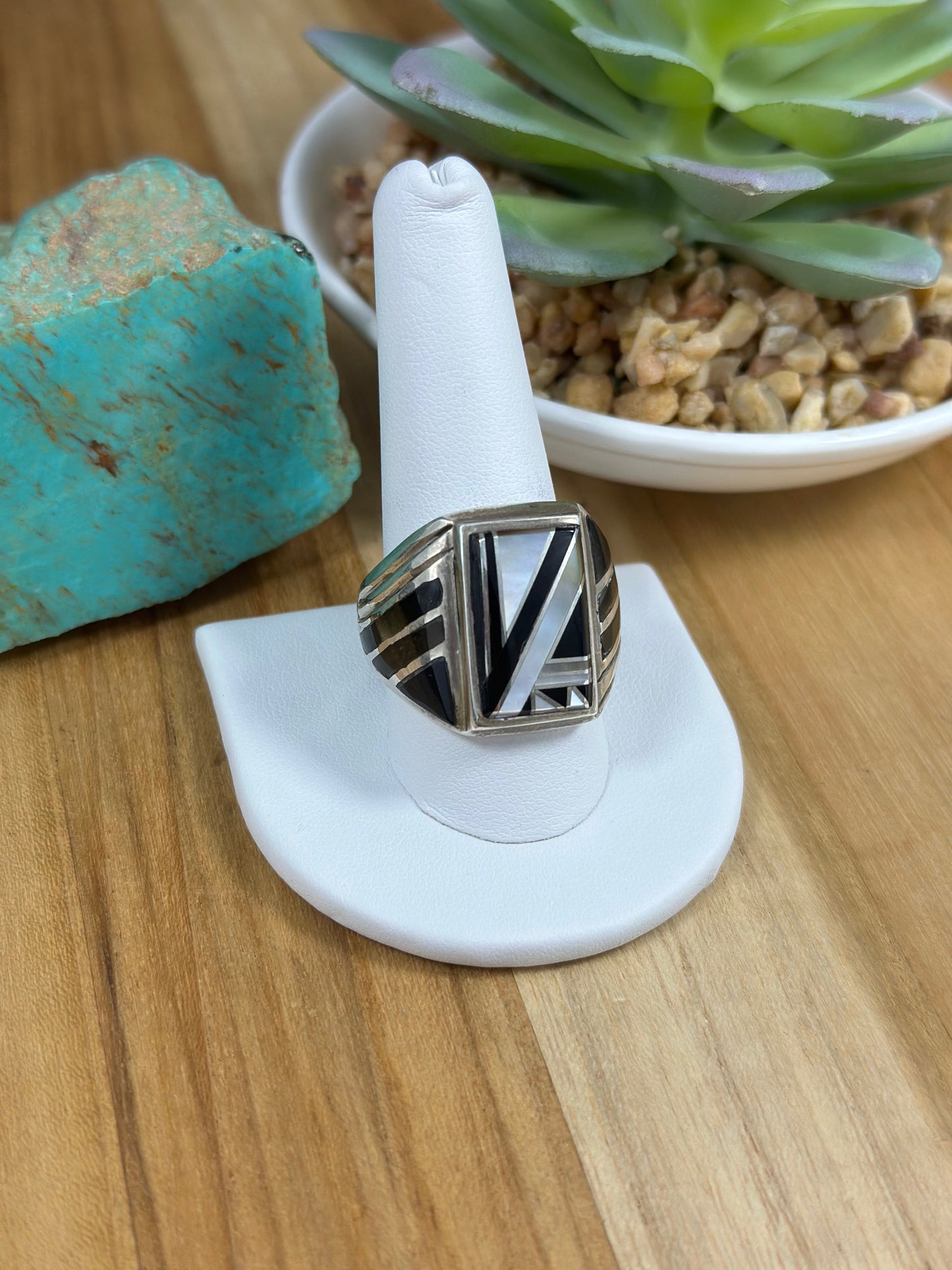 Multi Color Stone Men’s Inlay Ring