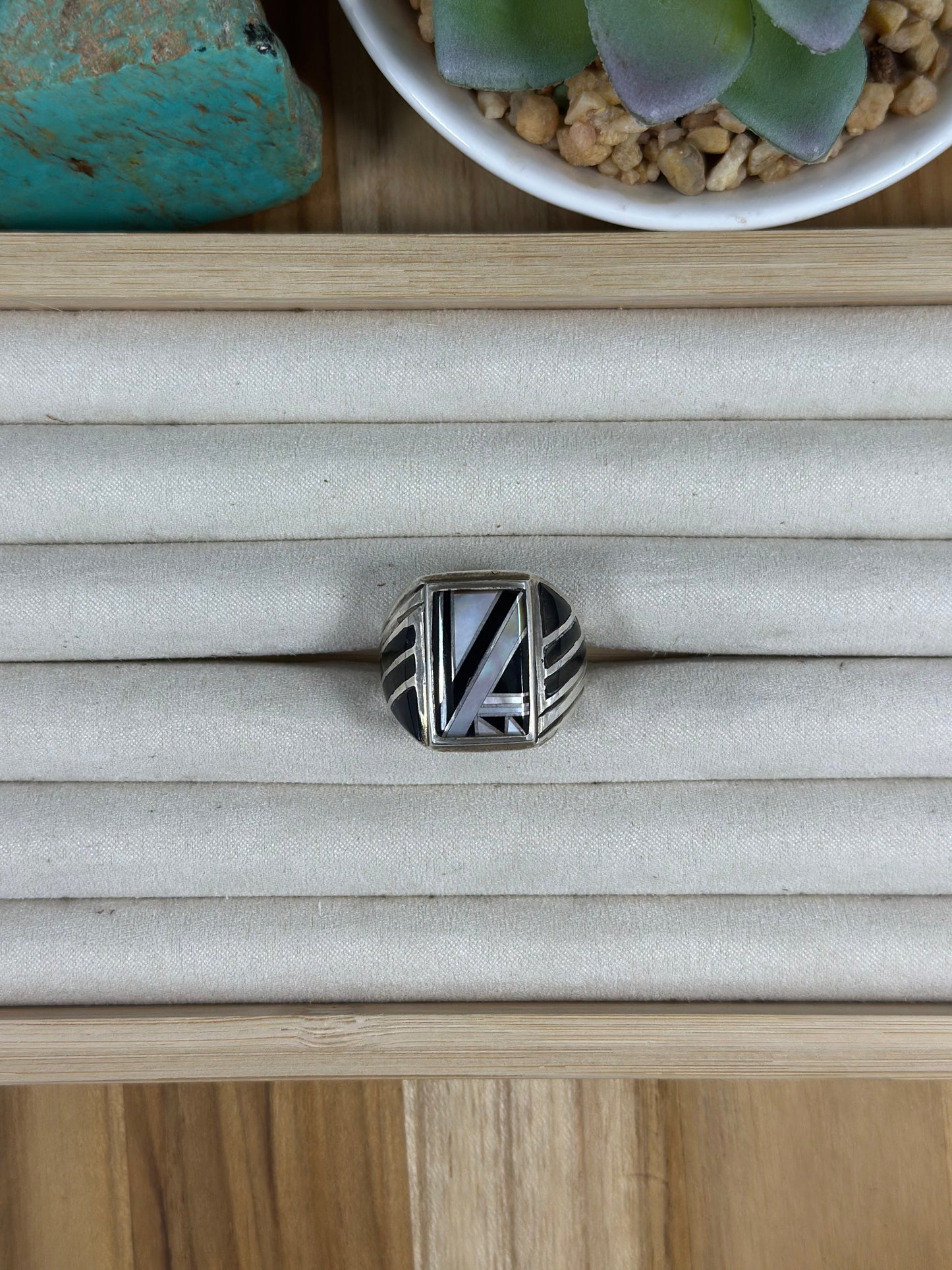 Multi Color Stone Men’s Inlay Ring