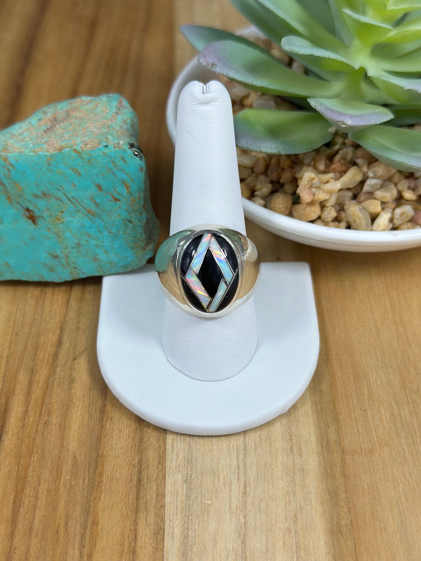 Multi Color Stone Inlay Men’s Ring