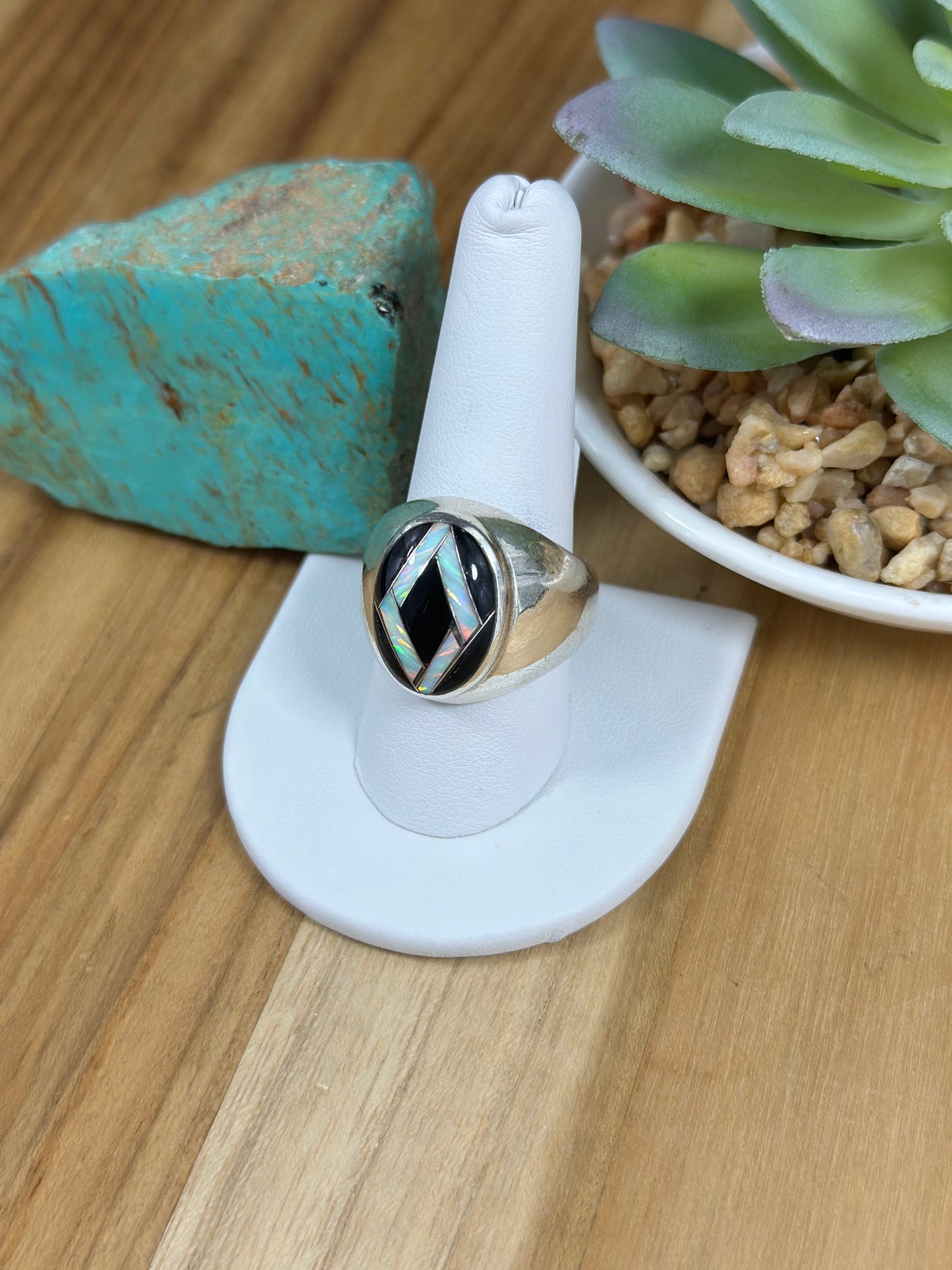 Multi Color Stone Inlay Men’s Ring