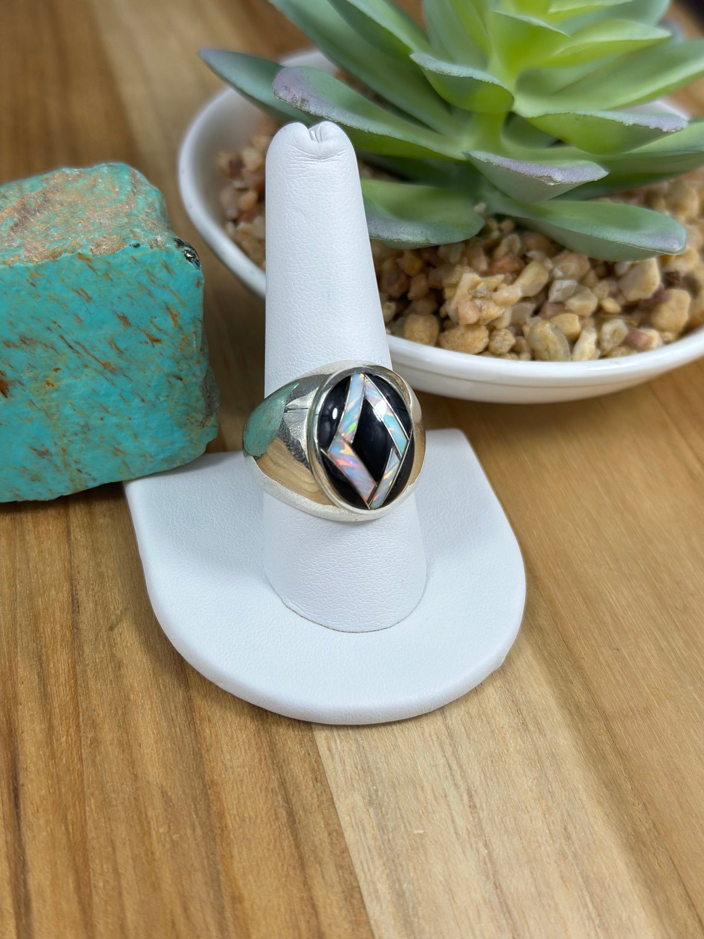Multi Color Stone Inlay Men’s Ring