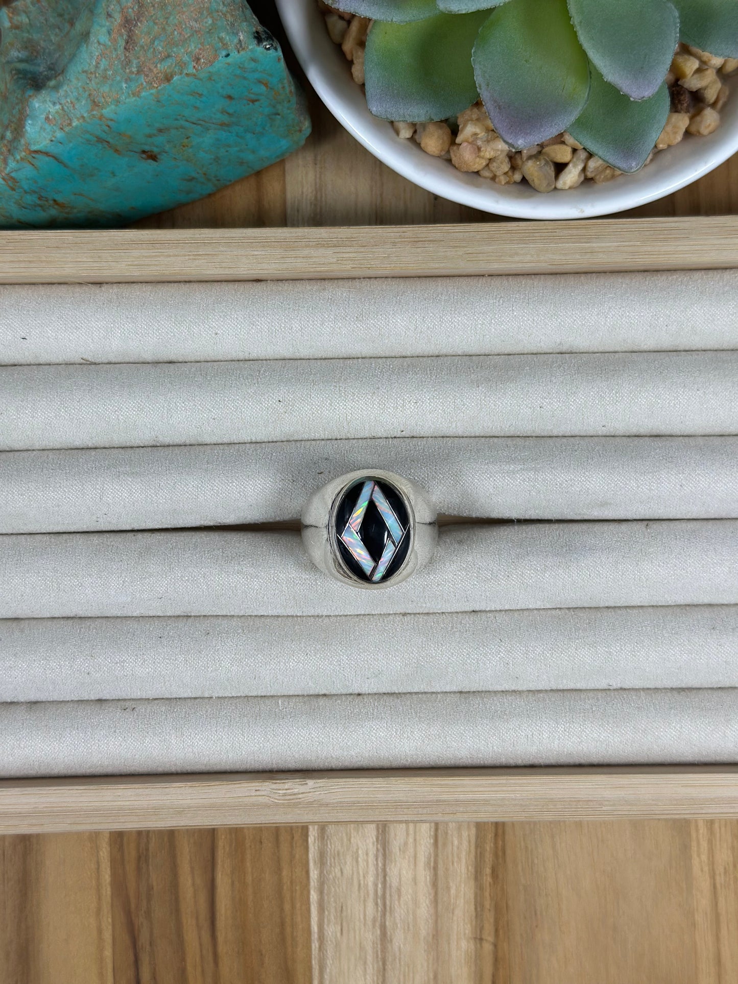 Multi Color Stone Inlay Men’s Ring