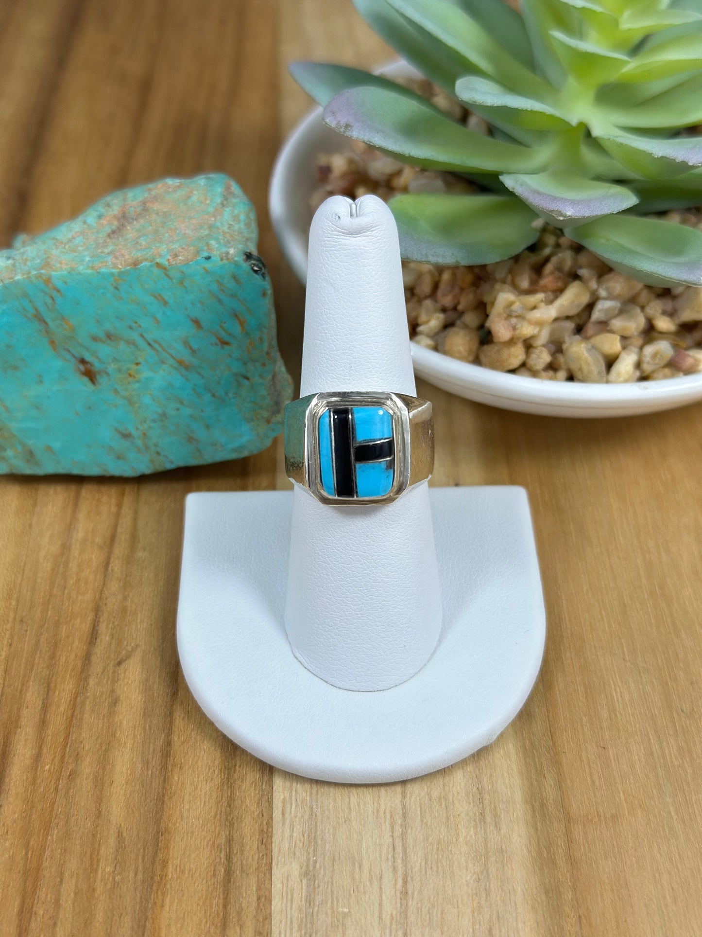 Multi Color Stone Men’s Inlay Ring