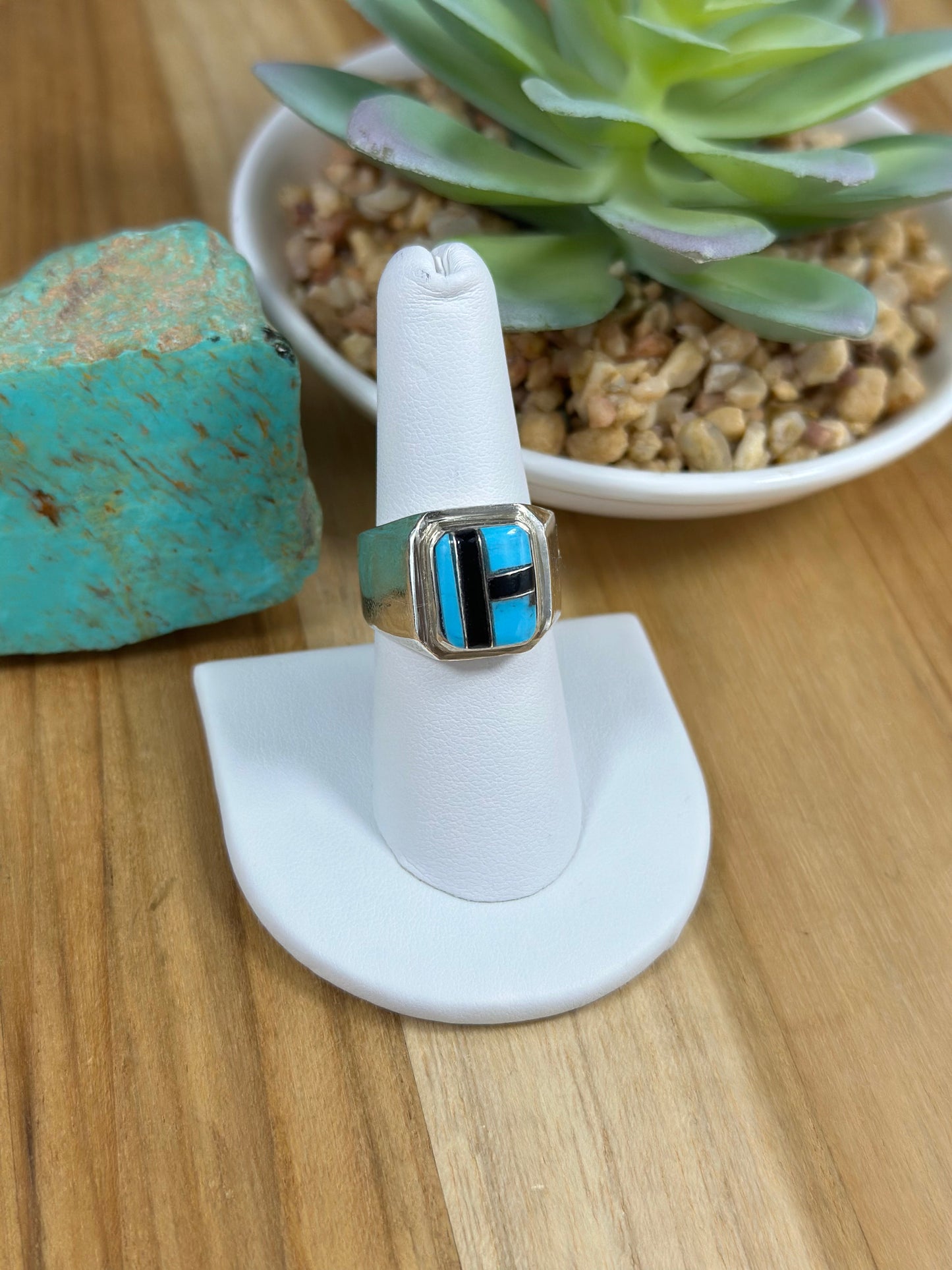 Multi Color Stone Men’s Inlay Ring