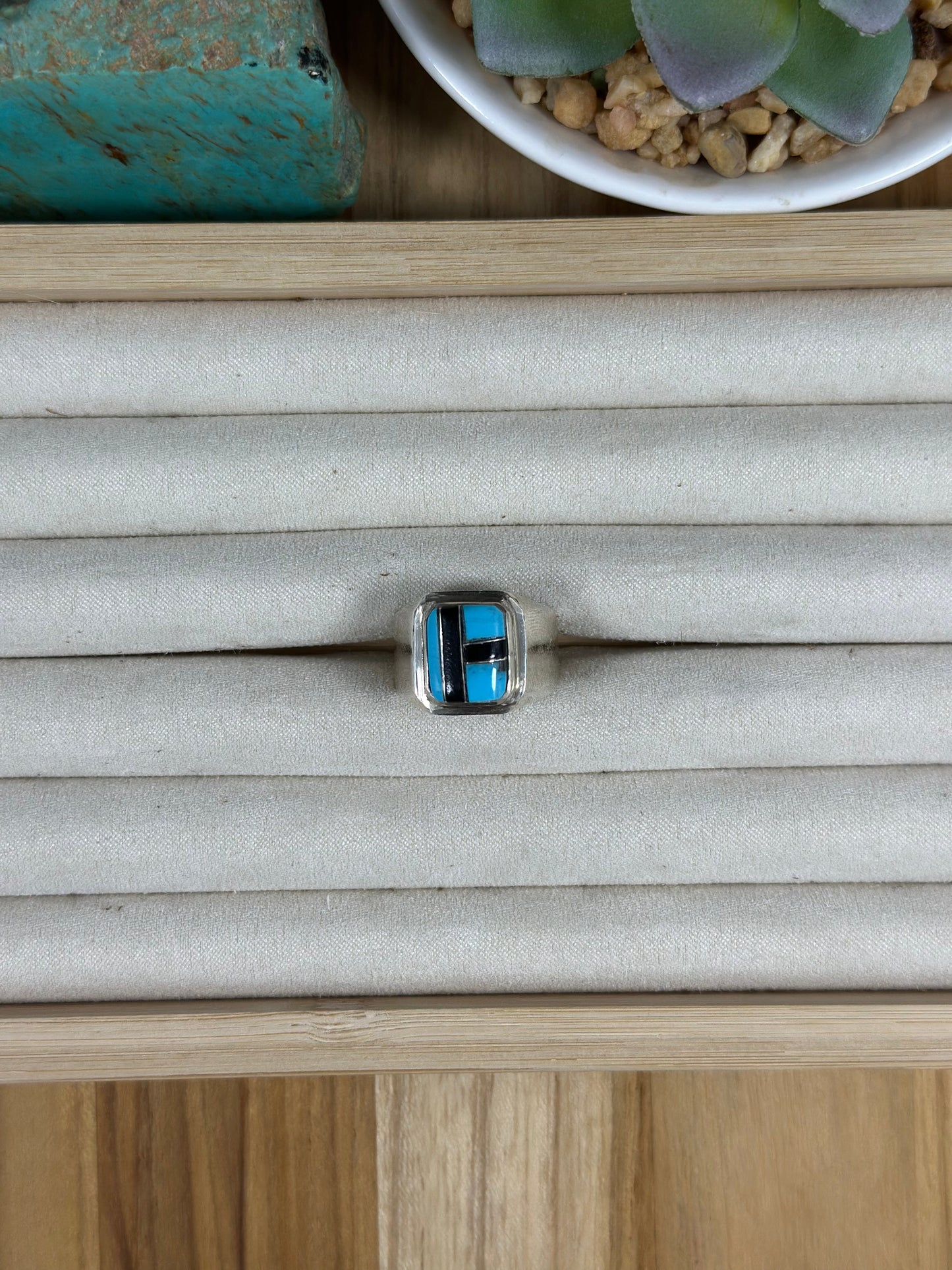 Multi Color Stone Men’s Inlay Ring