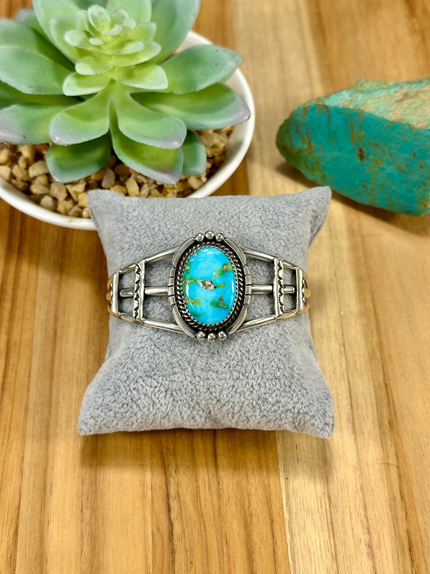 Sonoran Turquoise Oval Sterling Silver Cuff Bracelet