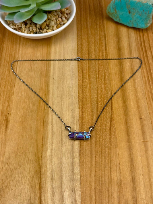 Purple Mojave Sterling Waterproof Necklace