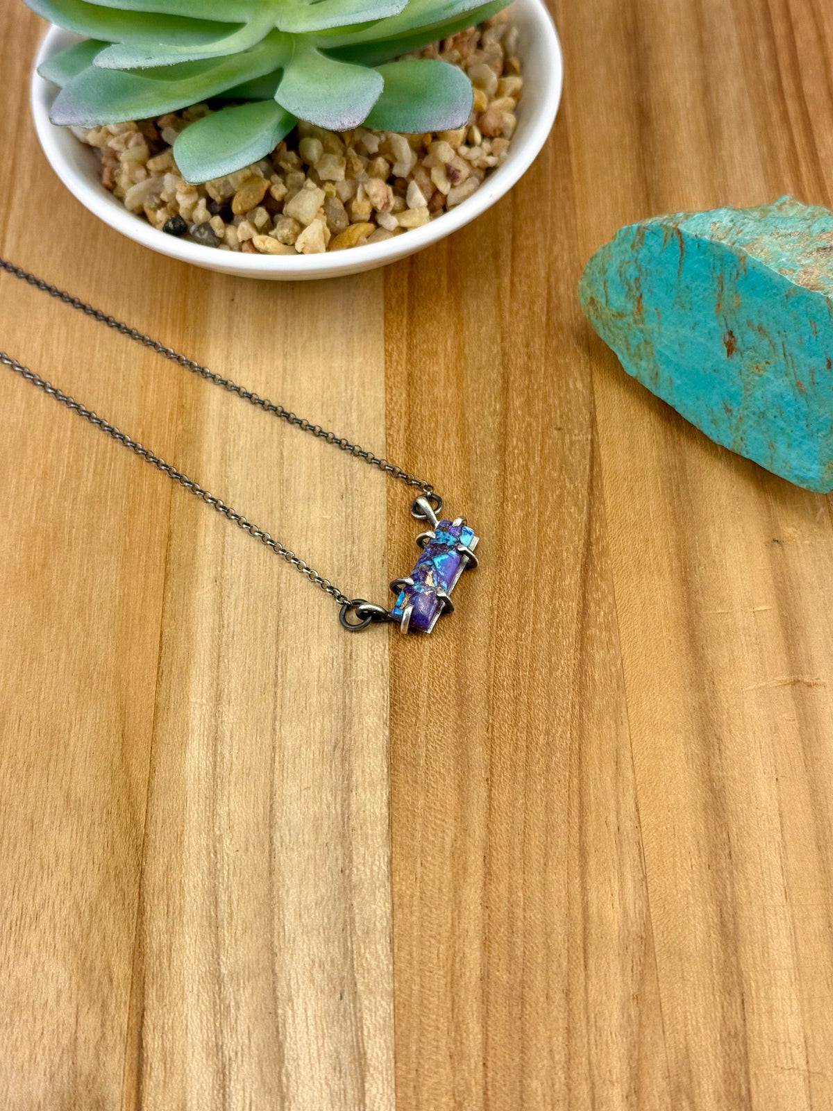 Purple Mojave Sterling Waterproof Necklace