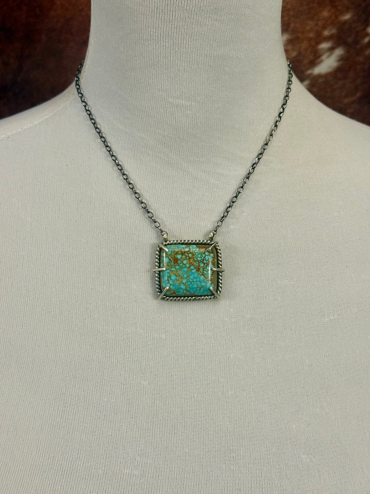 #8 Turquoise Square Waterproof Necklace