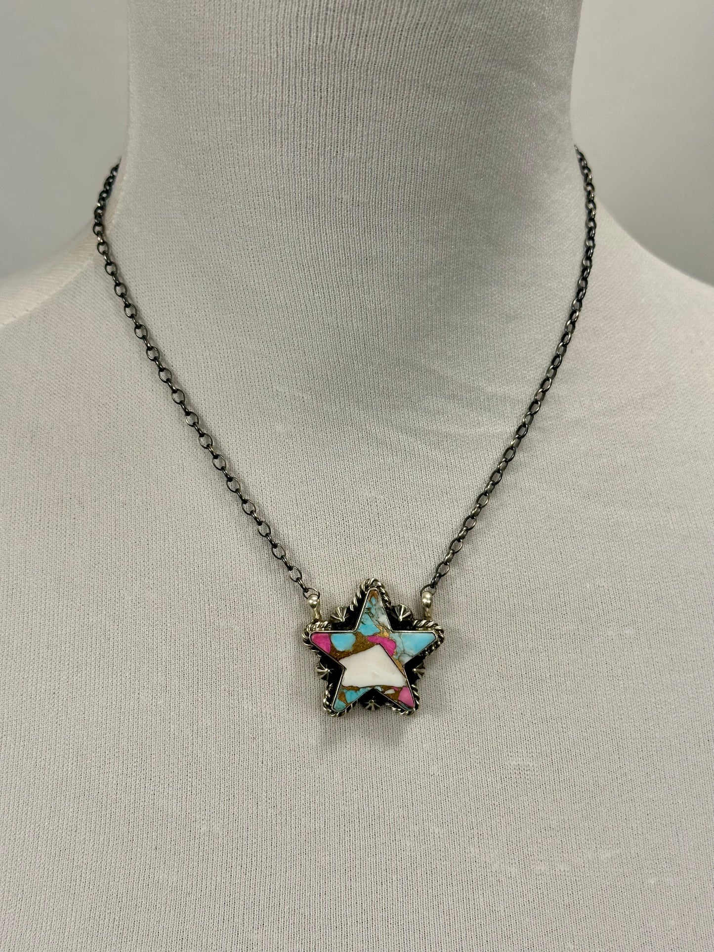 Cotton Candy Star Sterling Silver Necklace