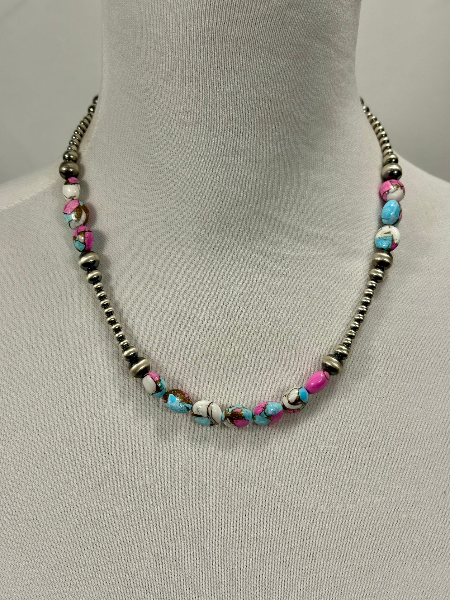 Cotton Candy Color Pearl Necklace