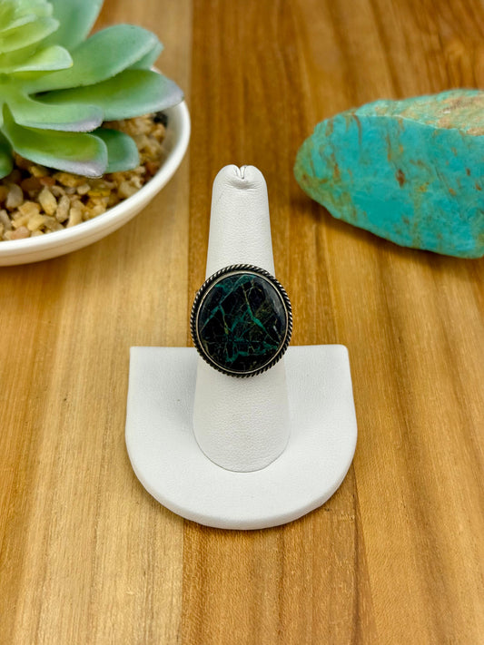 Blackjack Turquoise Single Stone Sterling Ring