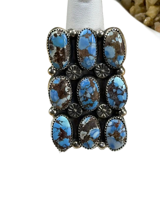 9 Stone Golden Hills Ring
