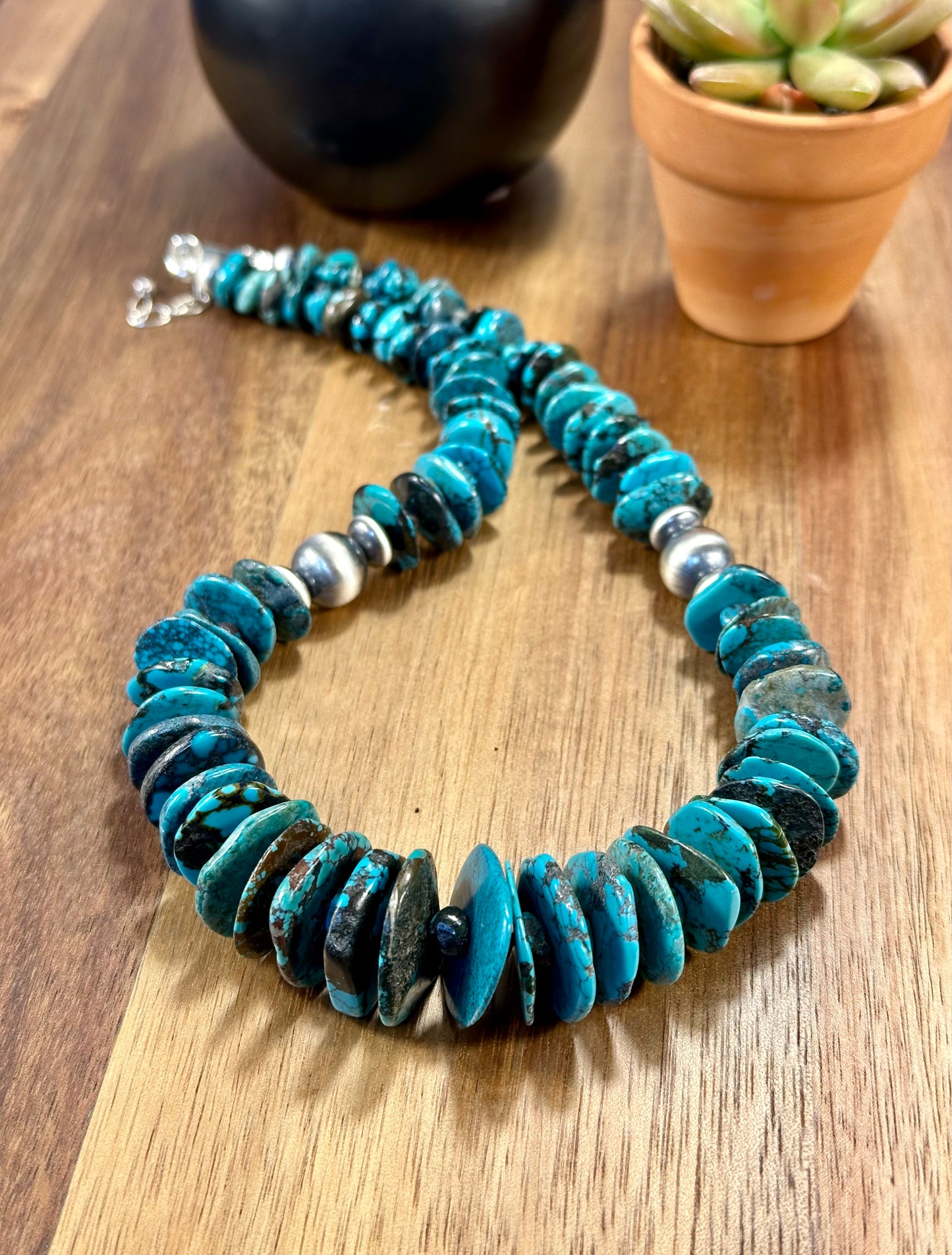 Kingman Turquoise Chip Necklace