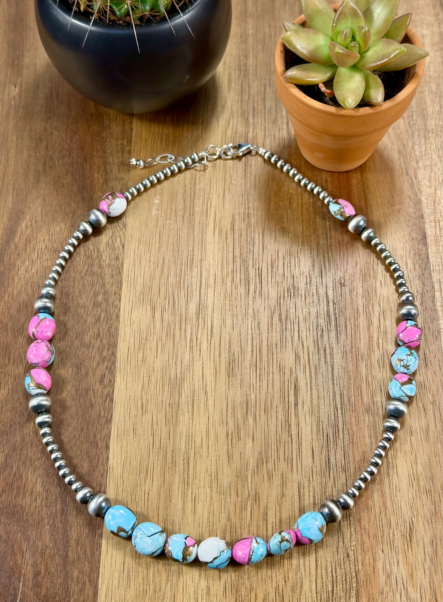 Cotton Candy Color Pearl Necklace