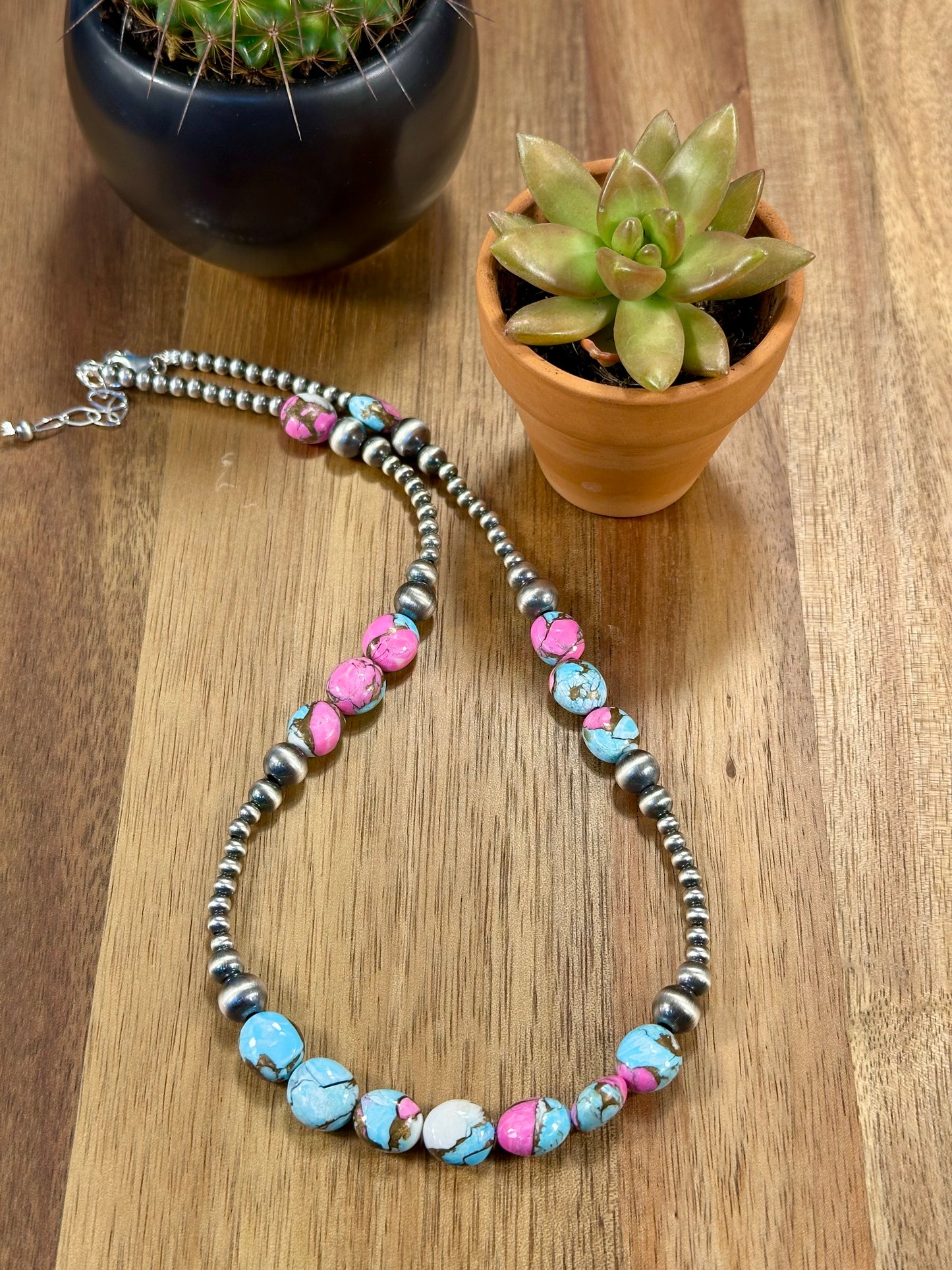Cotton Candy Color Pearl Necklace