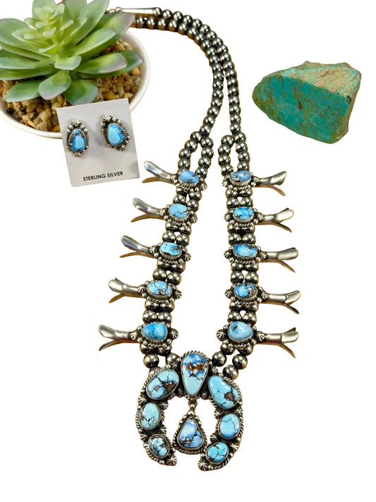 Golden Hills Squash Blossom Necklace & Earring Set