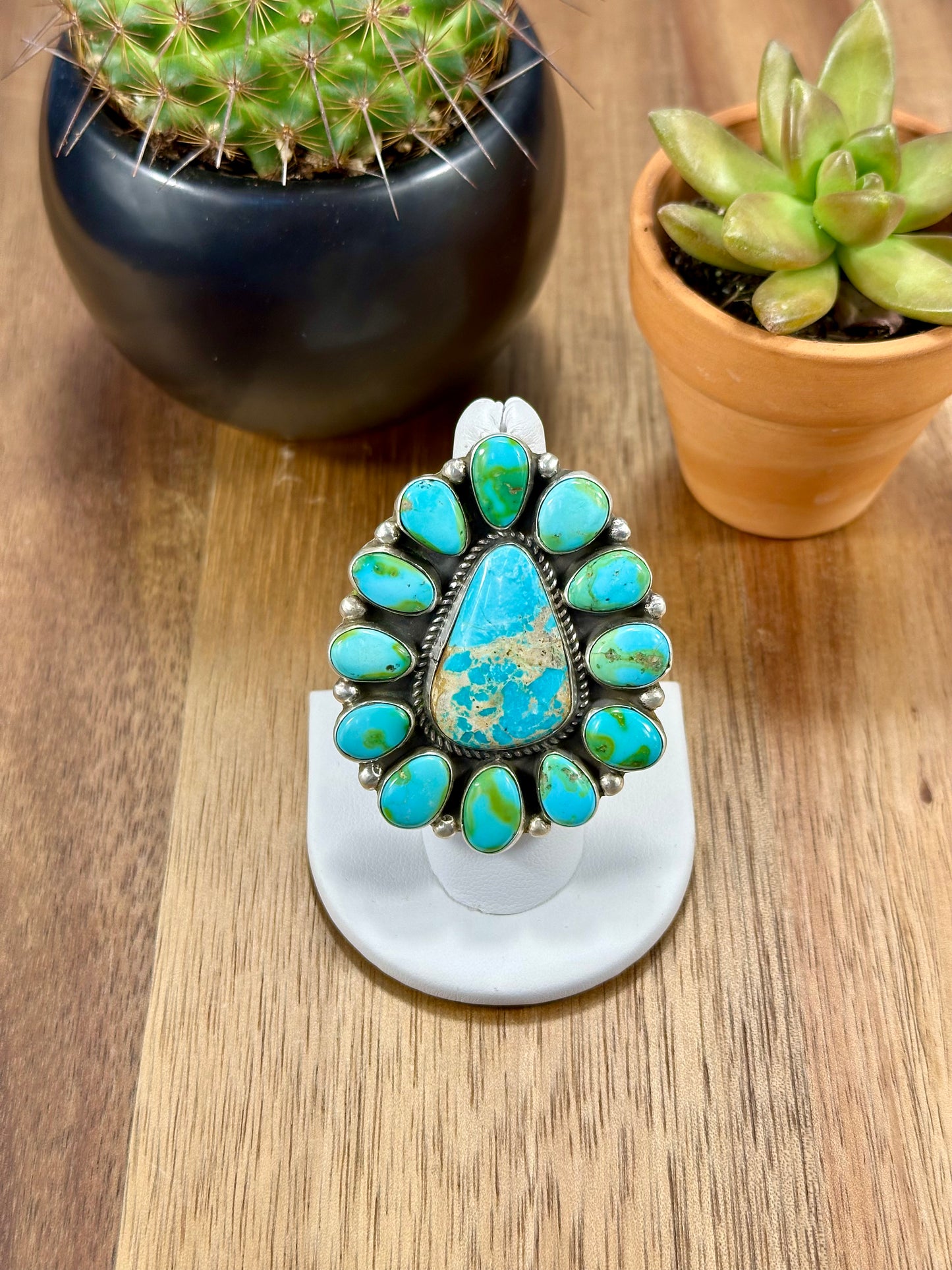 Sonoran Gold Turquoise Floral Cluster Ring