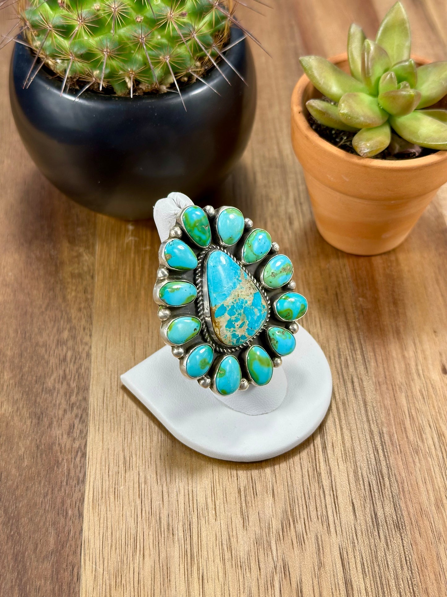 Sonoran Gold Turquoise Floral Cluster Ring