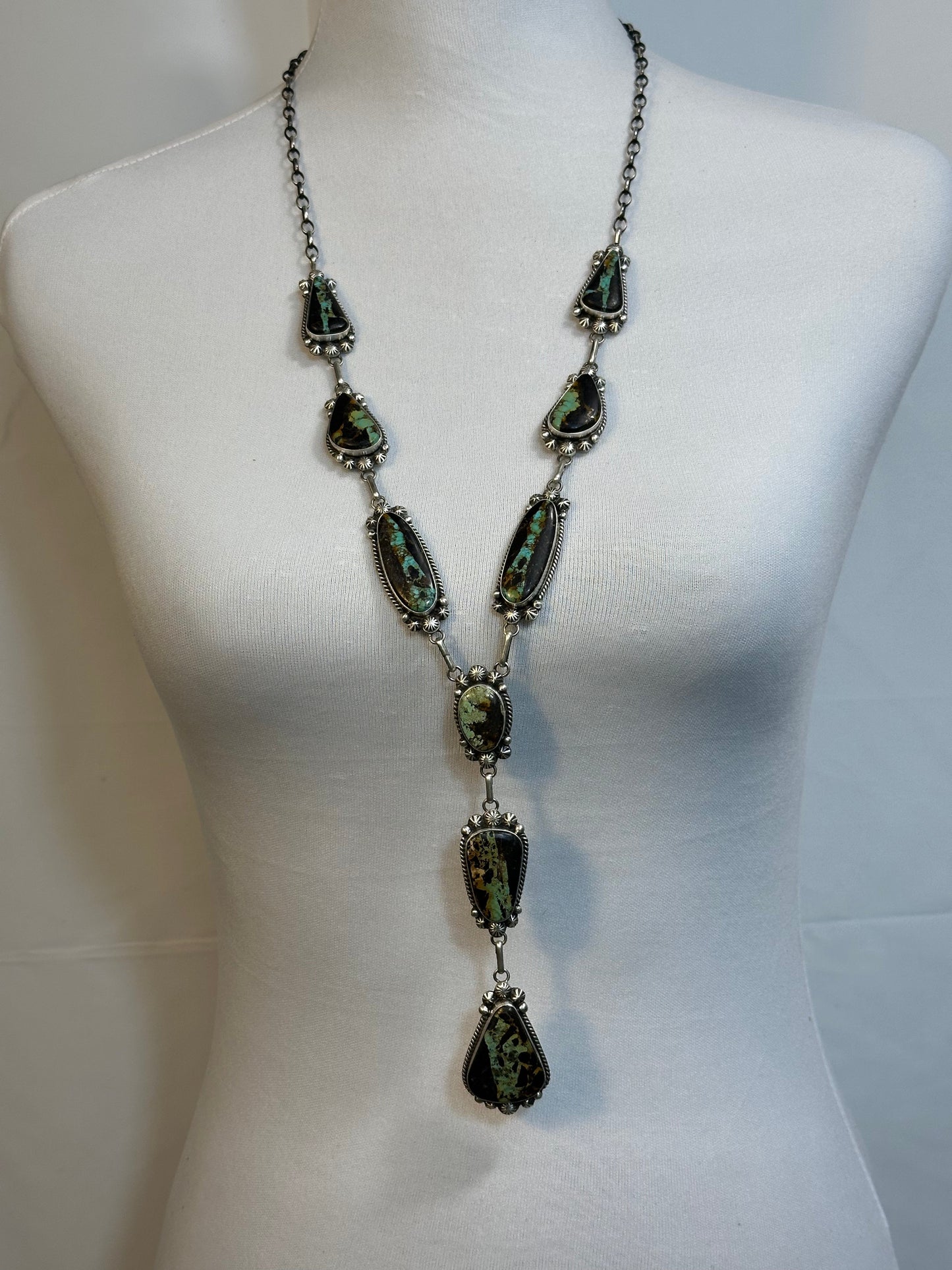 Black Jack Lariat Necklace and Earrings