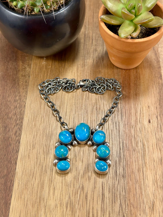 Kingman Turquoise Naja Necklace