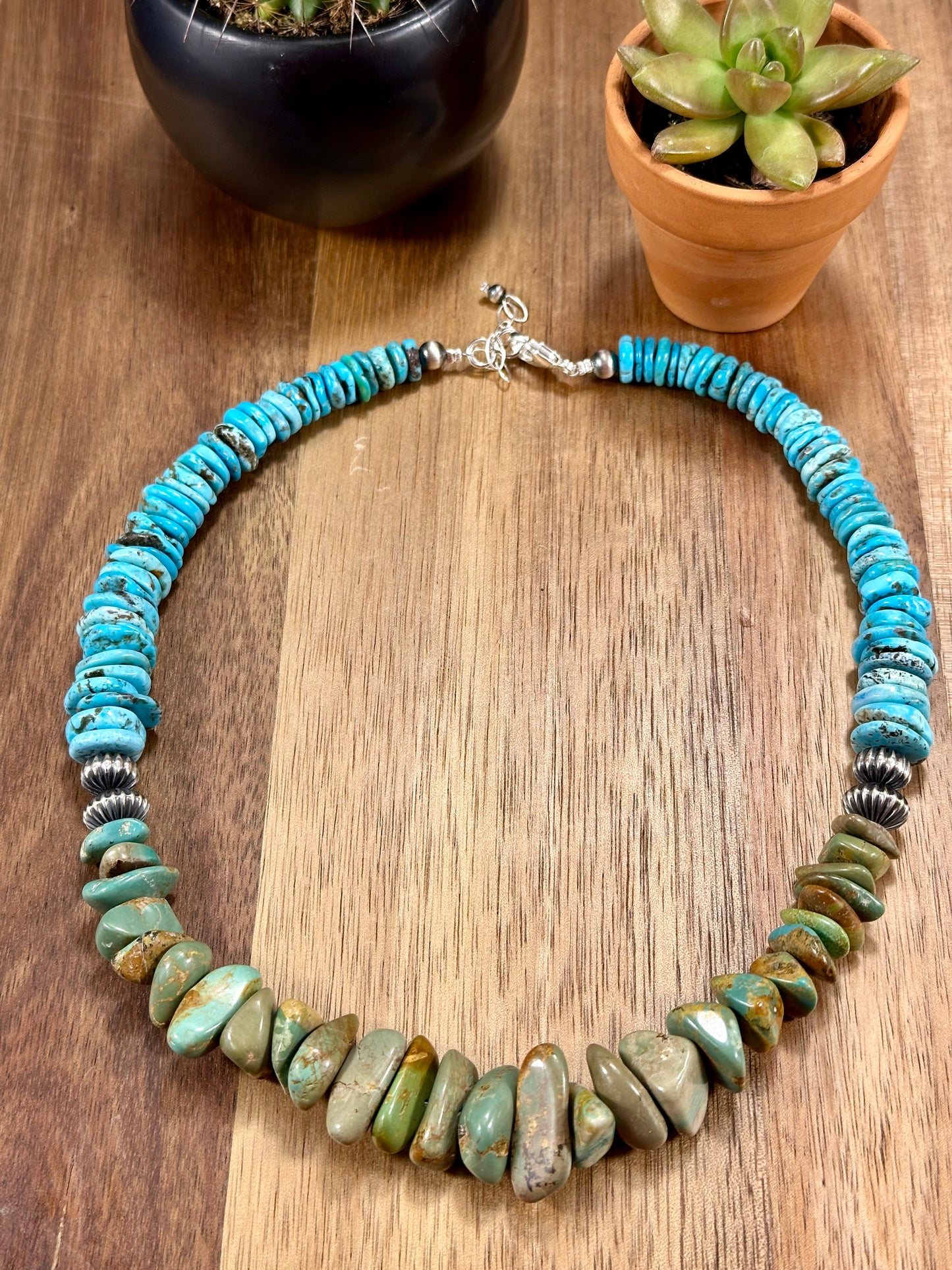 Kingman Turquoise Stone Bead Necklace