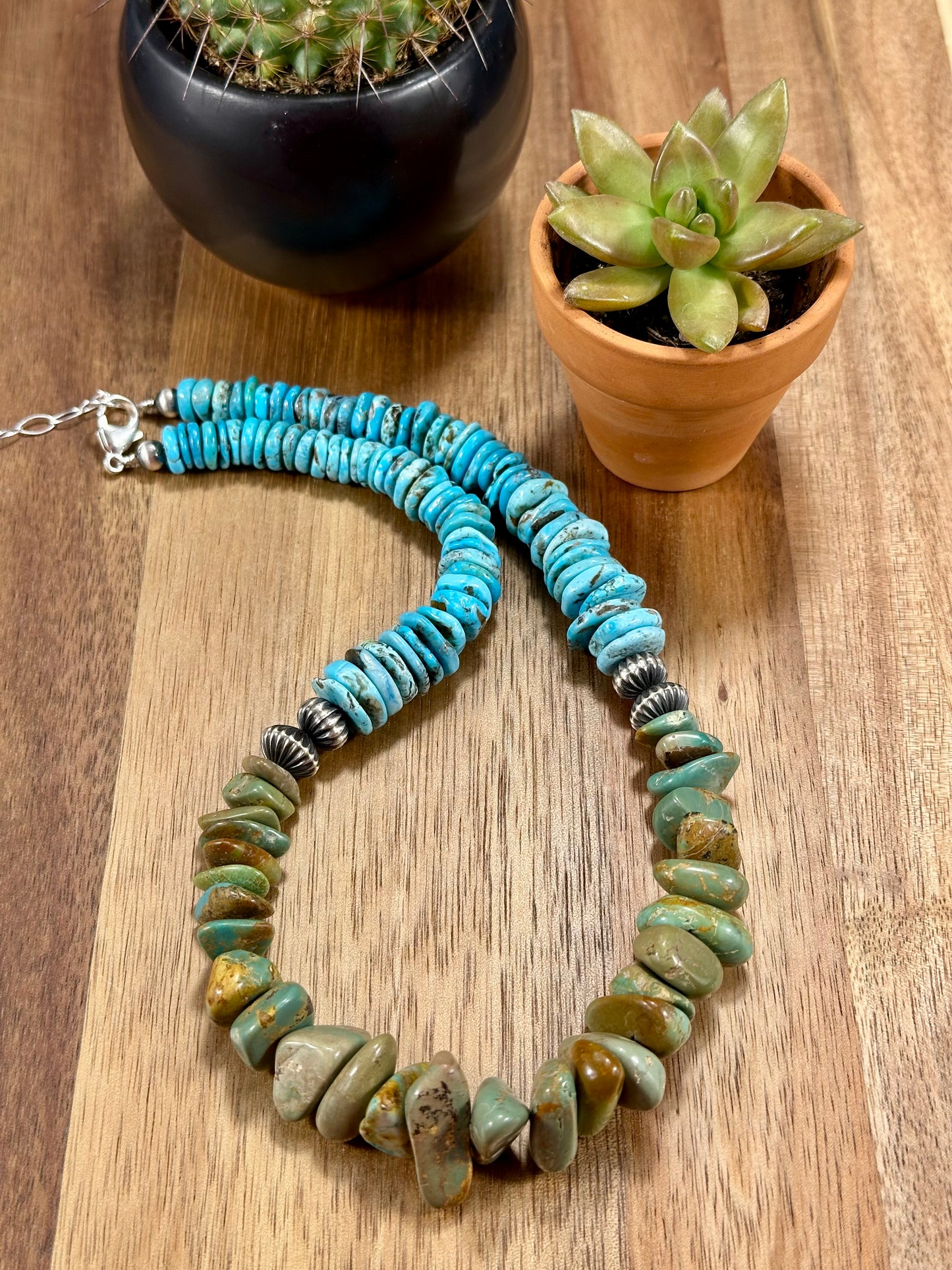 Kingman Turquoise Stone Bead Necklace