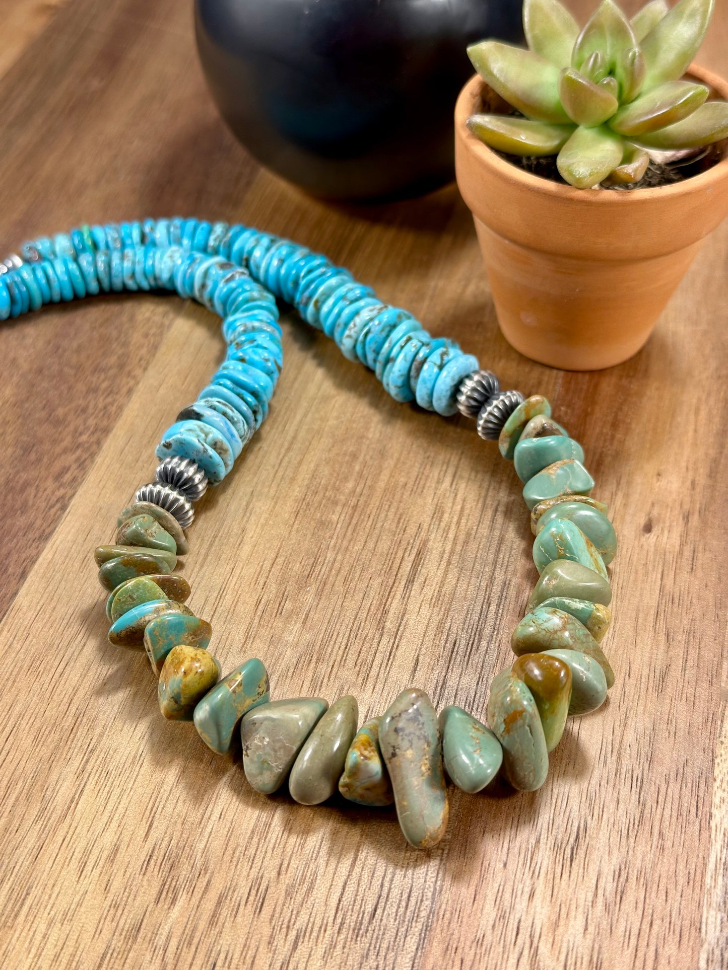 Kingman Turquoise Stone Bead Necklace