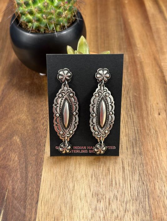 Sterling Silver Concho Earrings