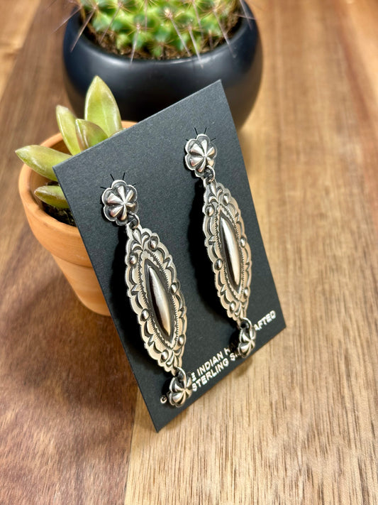 Sterling Silver Concho Earrings
