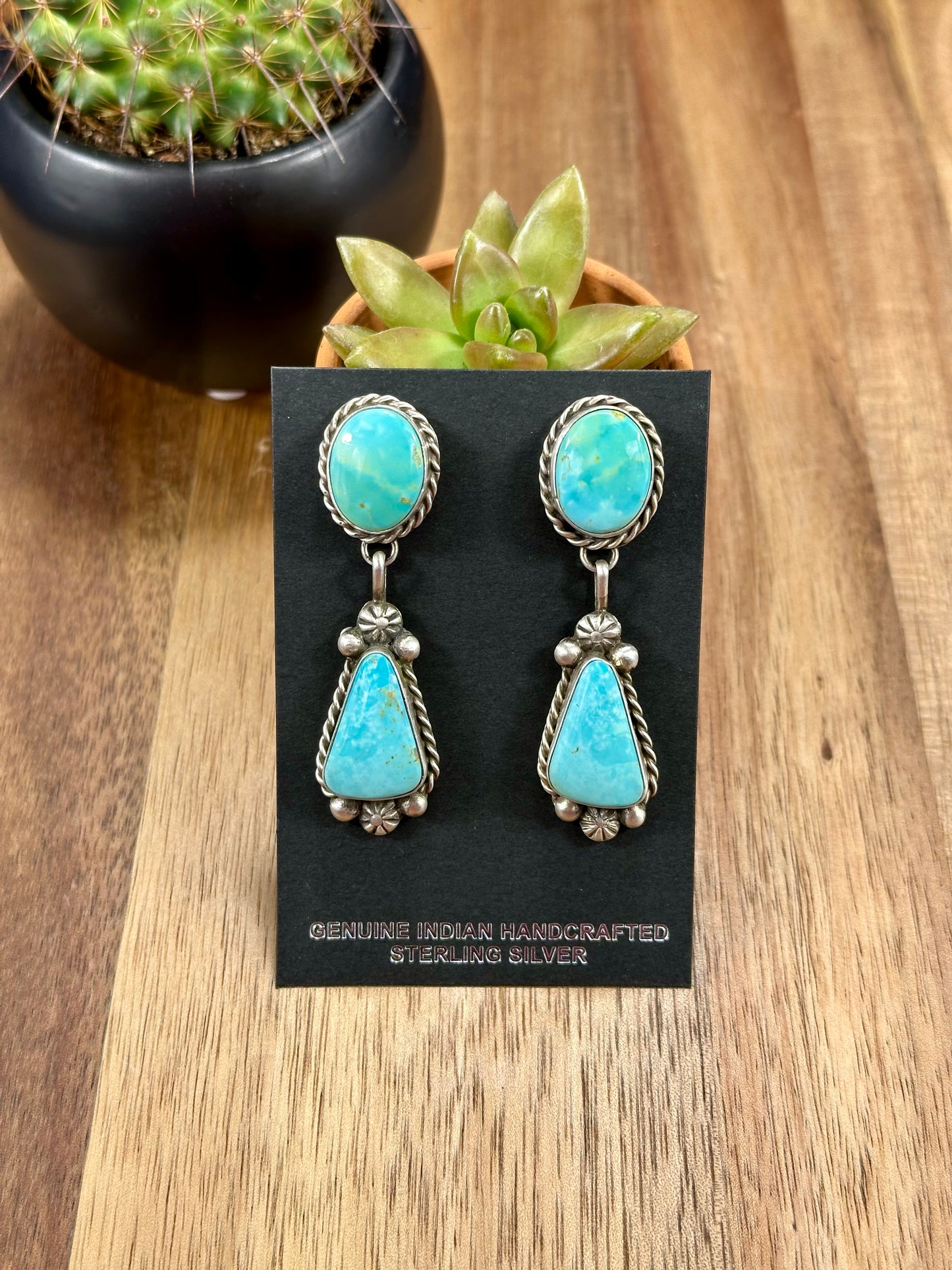 Kingman Turquoise Squash Blossom Necklace Set