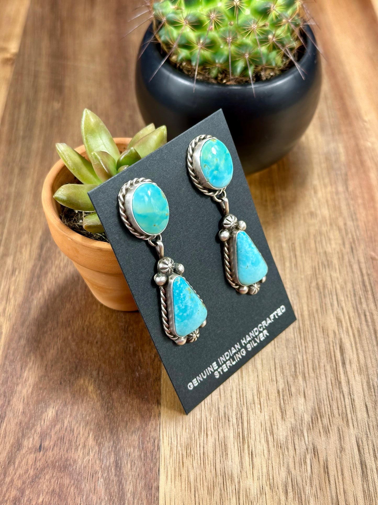 Kingman Turquoise Squash Blossom Necklace Set