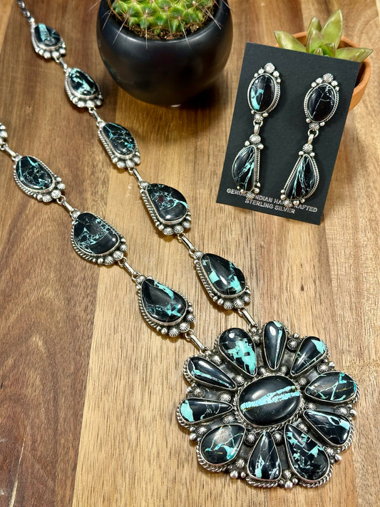 Black Jack Turquoise Necklace Set