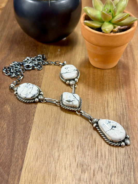 White Buffalo Mini Lariat Necklace Set