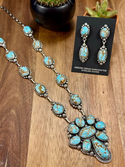 #8 Turquoise Cluster Necklace Set