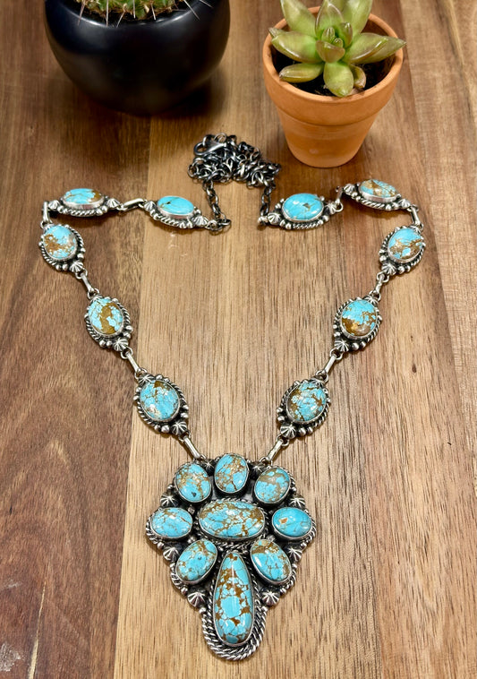 #8 Turquoise Cluster Necklace Set