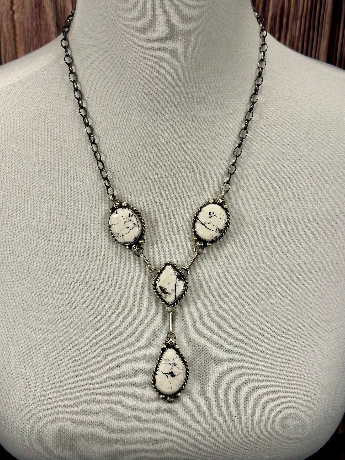 White Buffalo Mini Lariat Necklace Set