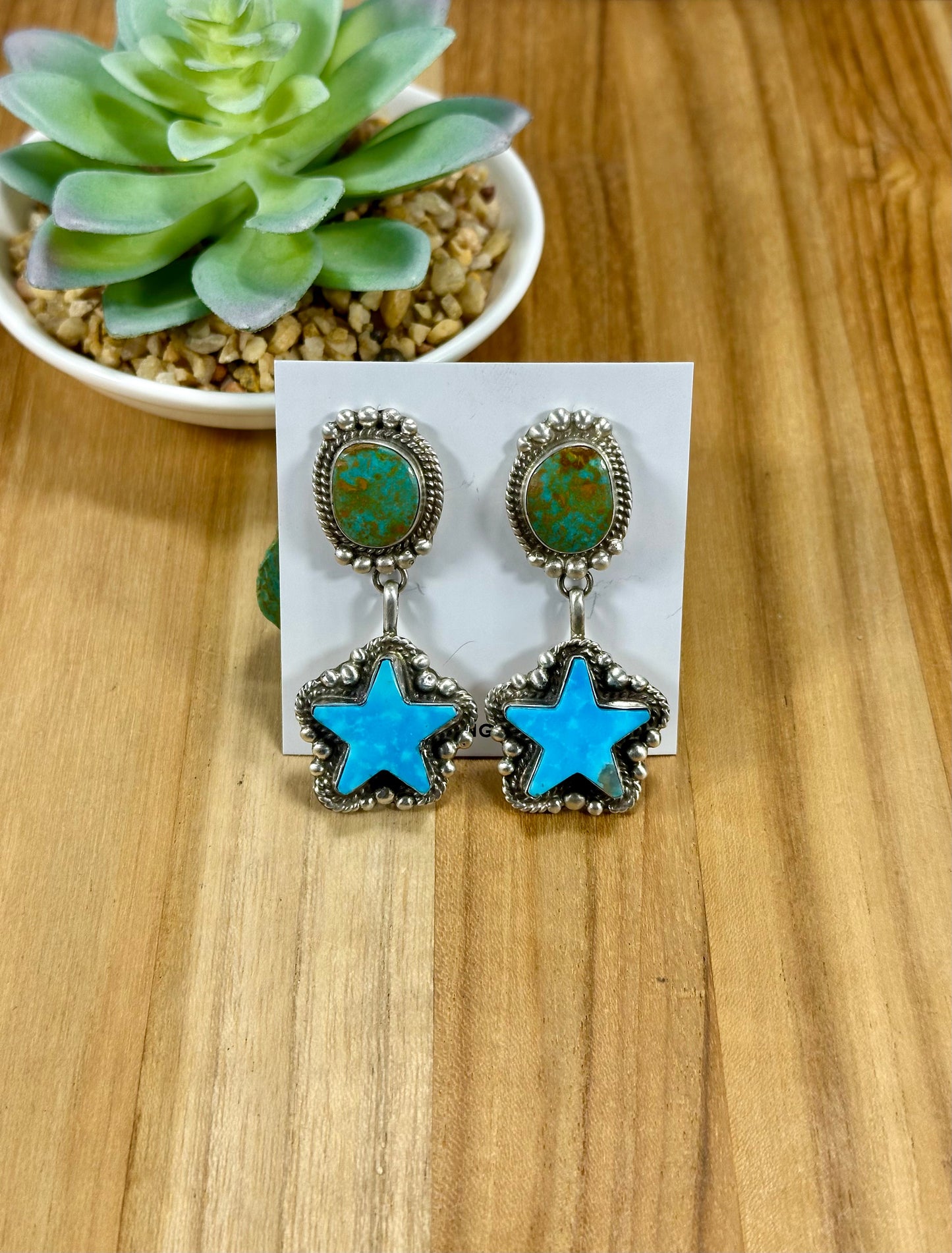 Kingman Turquoise Star Lariat Necklace Set