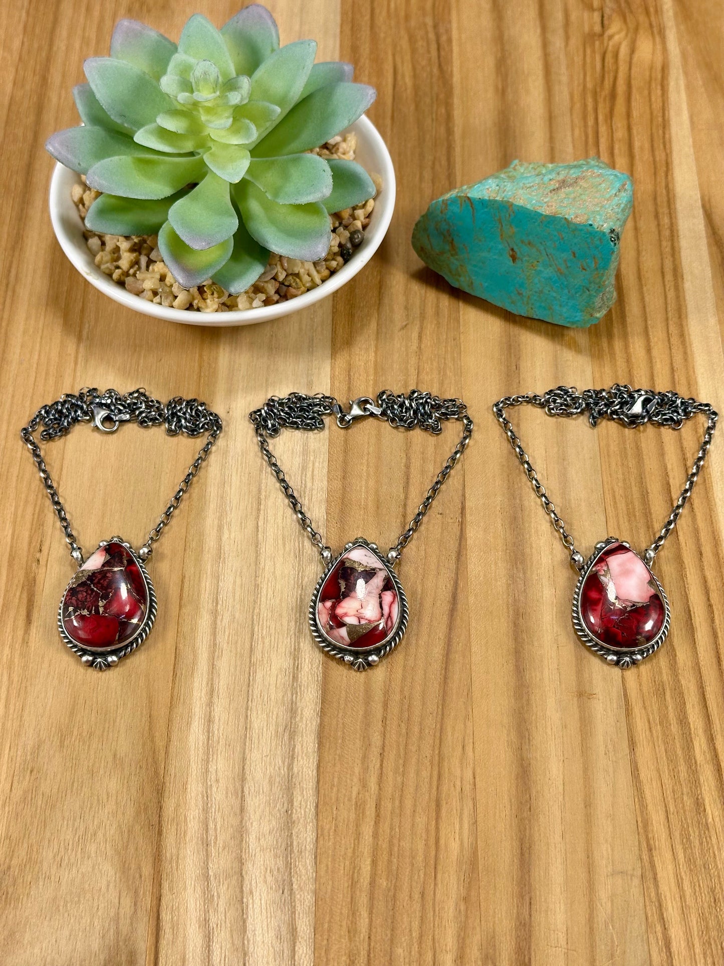Dahlia Rose Teardrop Sterling Silver Necklace