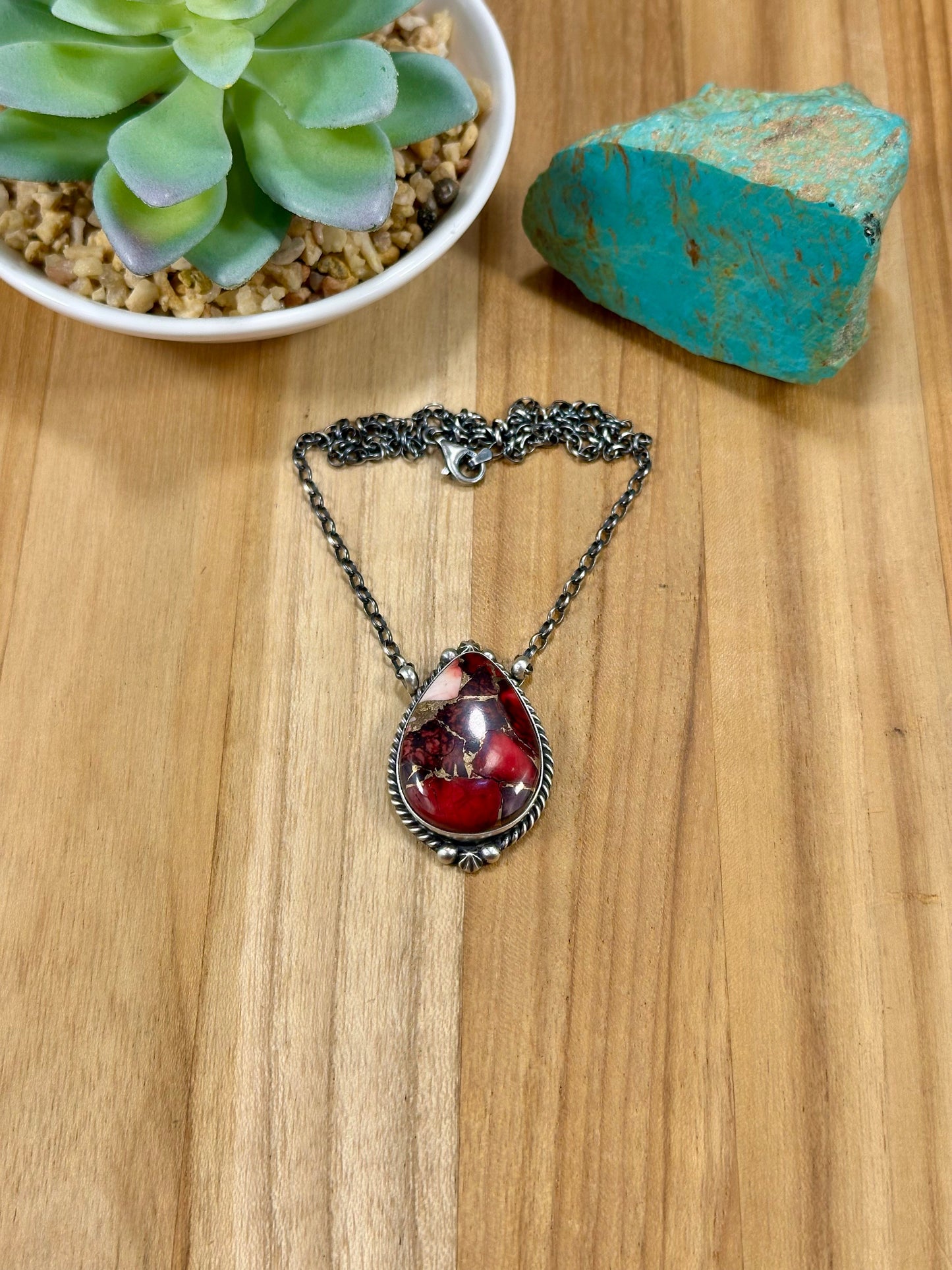 Dahlia Rose Teardrop Sterling Silver Necklace