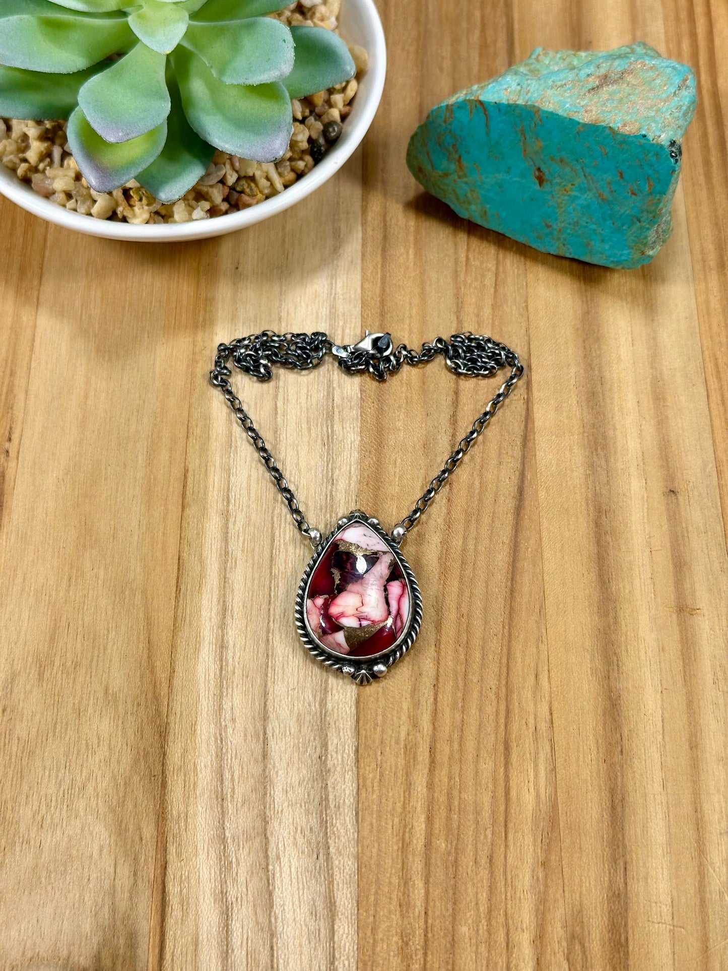 Dahlia Rose Teardrop Sterling Silver Necklace