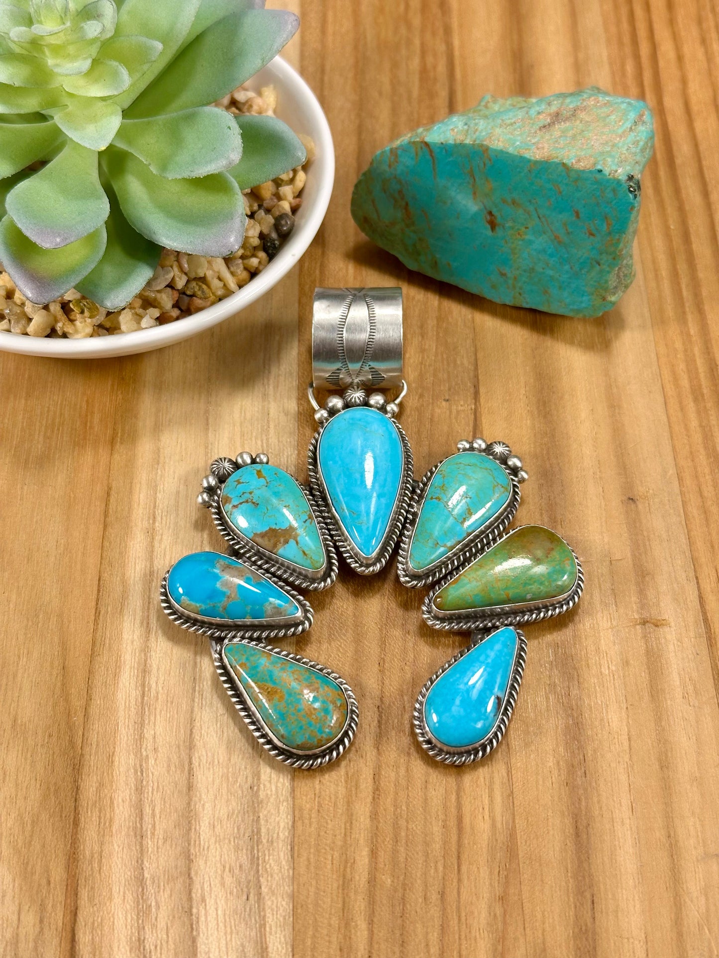 Kingman Turquoise Naja Pendant