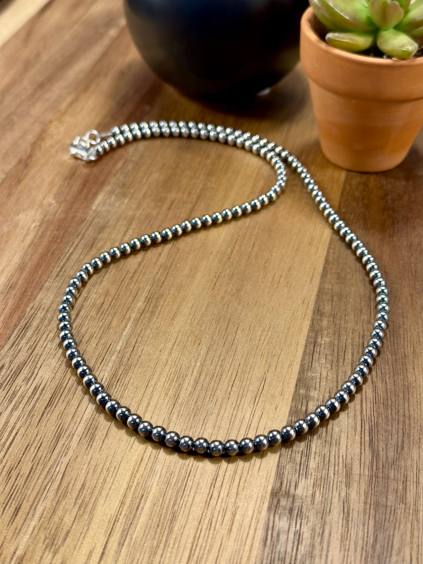 Sterling Pearl 22" 4mm Necklace