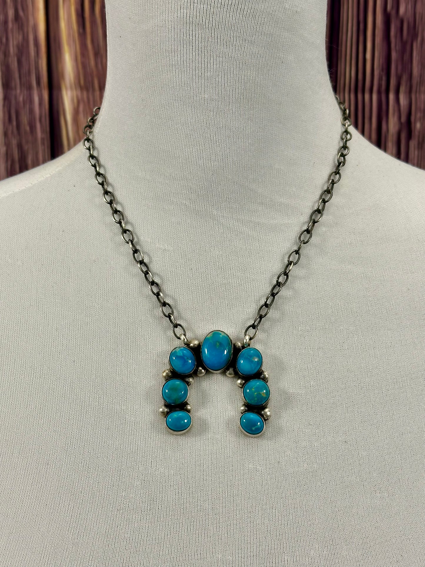Kingman Turquoise Naja Necklace