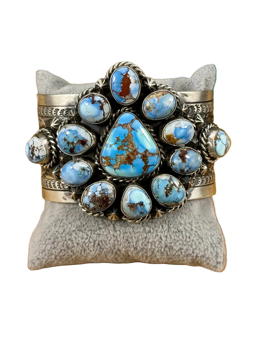 Golden Hills Floral Cluster Sterling Cuff