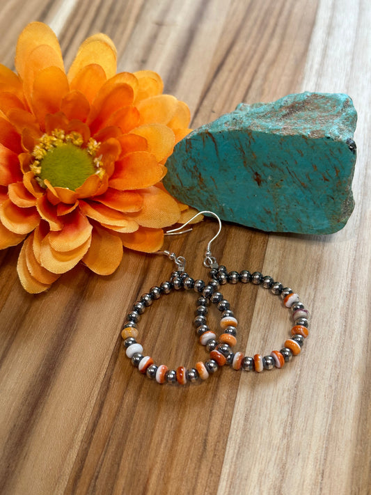 Spiny and Sterling Pearl Earrings