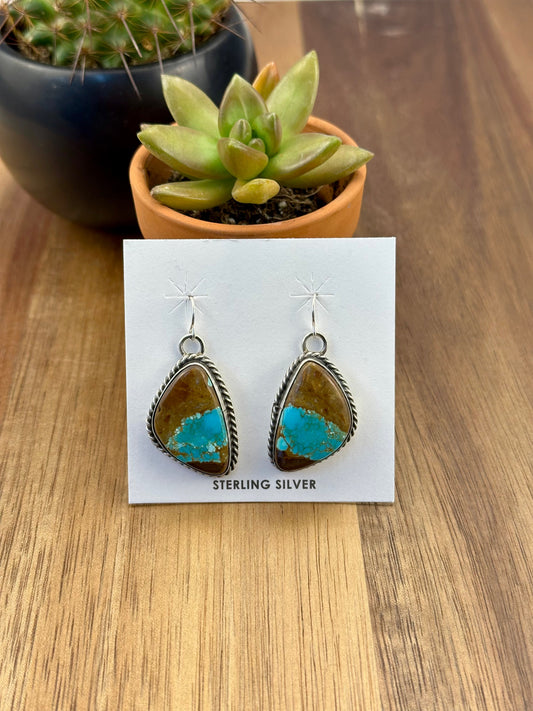 #8 Turquoise Sterling Dangle Earrings