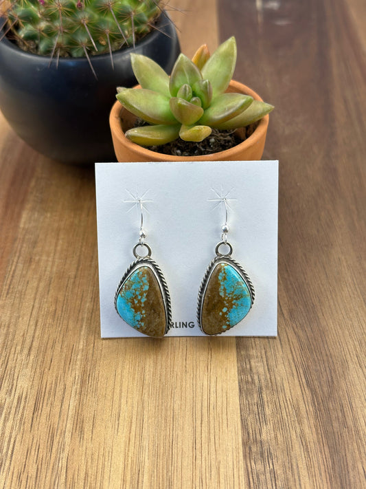 #8 Turquoise Sterling Dangle Earrings