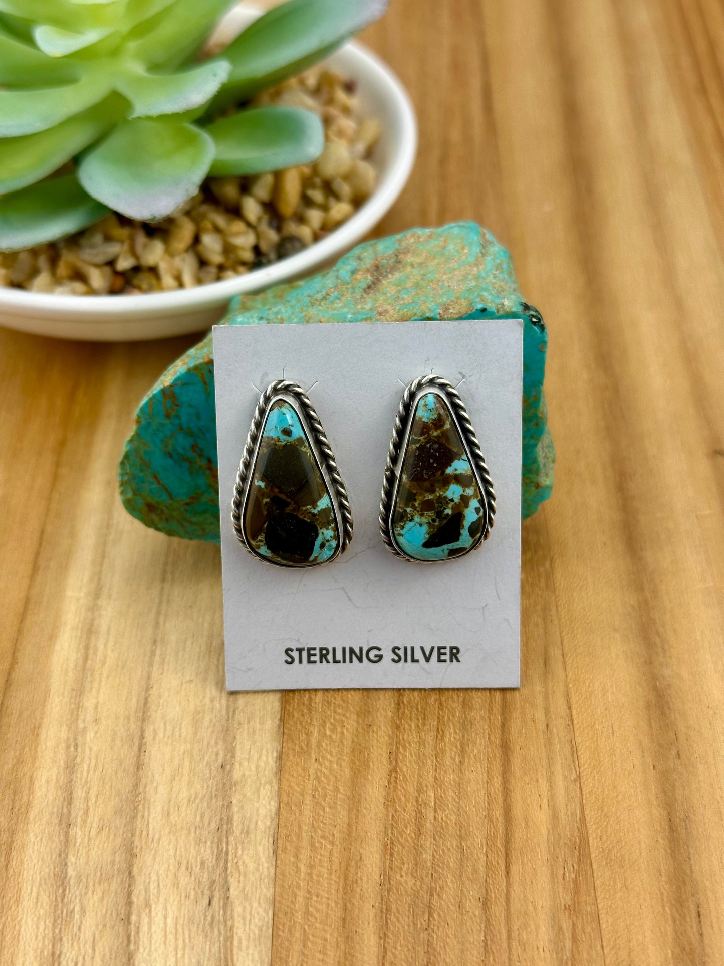 Blackjack Triangle Sterling Stud Earrings