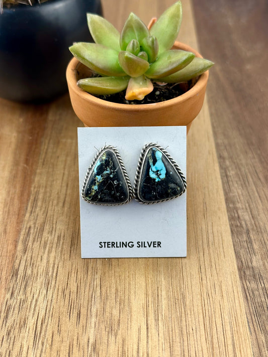 Blackjack Triangle Sterling Stud Earrings